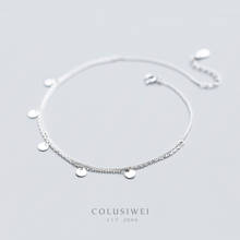 Colusiwei Hot Sale Simple Disk Doule Layer Link Anklets 925 Sterling Silver Bracelet for Foot Jewelry Silver Female Leg Chain 2024 - buy cheap