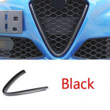 For Alfa Romeo Giulia Red or Carbon Fiber Style Car Head Grilles V Frame Decoration Trim Sticker Logo Cover Styling Accessories 2024 - buy cheap