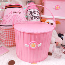 10L Cosplay Anime Card Captor Sakura Pink Bucket With Lid Portable Bath Basket Action Figure Plastic Cartoon Laundry Buckets Toy 2024 - buy cheap