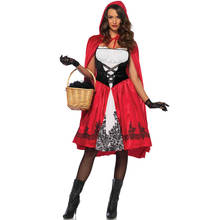 Little Red Riding Hood Costume For Women Halloween Party Stage Performance Costume Carnival Cosplay Uniform Girl Dress+Cloak 2024 - buy cheap