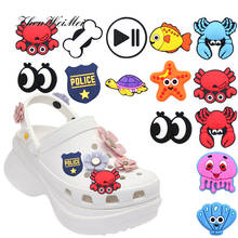 Shoe Accessories Apparel Bag Cartoon Shoe Crab Tortoise Charms Accessories Crab Jellyfish Play Police Shoe Buckle Decoration For 2024 - buy cheap