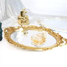 European Retro Groceries Mirror Tray Table Jewelry Cosmetic Storage Tray Perfume Plate Display Tray Home Decoration 2024 - buy cheap