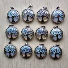 Wholesale 12pcs/lot new fashion opal stone alloy tree of life Pendants for jewelry accessories marking free shipping 2024 - buy cheap