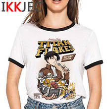 Attack on titan Акерман футболка для женщин японского аниме белая футболка эстетическое летний топ одежда для пар в уличном стиле 2024 - купить недорого