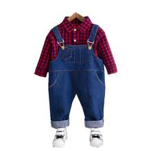 Spring Toddler Sportswear New Autumn Children Fashion Clothes Baby Boys Girls Plaid Shirt Pants 2Pcs/sets Kids Infant Costume 2024 - buy cheap