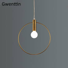 Nordic Gold Ring Pendant Lights LED Modern Hanging Lamp for Living Room Kitchen Suspension Luminaire Home Loft Industrial Decor 2024 - buy cheap
