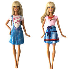 NK Newest Two Set Doll Casual Beautiful Handmade Party Clothing Fashion Dress Noble Dress For Barbie Doll Best Children Gift  6X 2024 - buy cheap