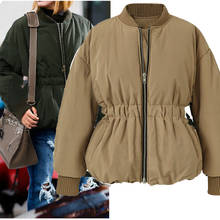 Coats And Jackets Women Waist Baseball Quilted Uniform Outerwear Pocket Zippe Cotton Clothing Jacket Women 2018oct15 2024 - buy cheap