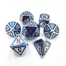 Novo jogo de tabuleiro de dados de metal d4 d6 d8 d10 d12 d20 q84c 2024 - compre barato