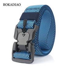BOKADIAO Military Army Combat Tactical belts for Men Magnetic Buckle Stretch elastic nylon Training canvas belt male strap Black 2024 - buy cheap