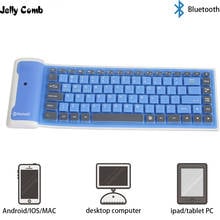 Jelly Comb-Teclado de silicona impermeable para iPad, tableta, ordenador portátil, recargable por Bluetooth, Teclado enrollable plegable 2024 - compra barato