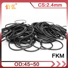 5PCS/lot Fluorine rubber Ring Black FKM O ring Seal CS:2.4mm OD45/46/47/48/49/50mm Rubber O-Ring Seal Oil ORing Gasket Washer 2024 - buy cheap