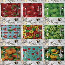 Creative Fruit Linen Placemat Rectangle Dining Table Mat Heat Insulation Pads Household Dish Bowl Pad Desktop Decor 2024 - buy cheap