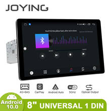 Универсальный автомобильный радиоприемник JOYING, 8 дюймов, Android 10,0, 1Din, 1280*800, поддержка Wi-Fi/Bluetooth/Carplay/Android, 4G 2024 - купить недорого