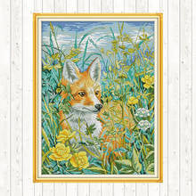 The Fox In The Bush Wall Home Decor Cross Stitch Kits Cotton Thread Embroidery Needlework Set DIY Needlework Crafts Patterns Kit 2024 - buy cheap