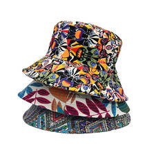 Chapéus de balde tingidos de gravata de luxo para mulheres algodão balde chapéu de balde de senhora floral europeu chapéu de pescador reversível 2024 - compre barato