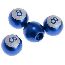 4 PCS Car Bicycle Wheel Tire Air Valve Stems Cap Dust Cover 8 Ball Blue 2024 - buy cheap