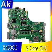 Ak x450cc placa-mãe do portátil para asus x450cc x450c x450 teste original mainboard 2 núcleo cpu 2024 - compre barato