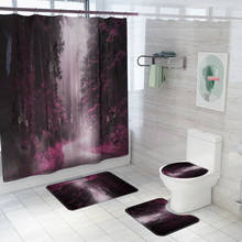 Живописный современный коврик для ванной и набор штор для душа, коврик для ванной комнаты, коврик для ванной комнаты, коврик для ванной, нескользящий коврик для ванной 2024 - купить недорого