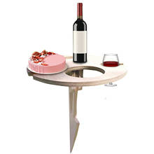 Mesa de vino portátil para exteriores, mesa plegable redonda de escritorio, Mini Picnic de madera para acampar, juegos de muebles de jardín fáciles de llevar 2024 - compra barato