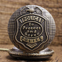 2020 новые кварцевые карманные часы полиция для защиты и обслуживания узор Ожерелье Часы Кулон скульптура мужские карманные часы на цепочке 2024 - купить недорого