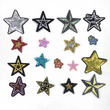 Cartoon Sequins Five-pointed Star Patch Ironing Clothes Embroidery DIY Decoration Hat Applique Cute Badge Patch Accessories 2024 - buy cheap