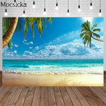 Mocsicka Summer Beach Party Landscape Tropical Vacation Backdrops Photo Studio Background Beautiful Palm Tree Sea Banner 2024 - buy cheap