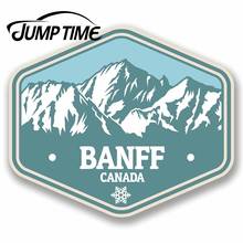 Tiempo de salto para Banff Canadá vinilo adhesivo viaje montañas esquí Snowboard calcomanía parabrisas trasero impermeable accesorios de coche 2024 - compra barato