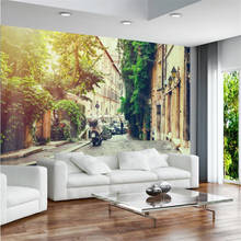 Papel tapiz personalizado de pared, mural de paisaje de calle de ciudad italiana romántica europea, Fondo de TV, papel tapiz de pared 2024 - compra barato