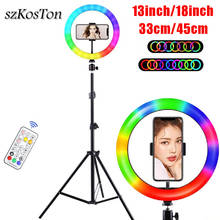 13inch RGB LED Ring Light Video Lamp With Remote Control Camera Photo Studio 33cm Colorful Photography Lighting For Youtuber 2024 - buy cheap