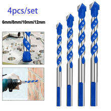 4PCS Electric Tools Center Drill Hammer Concrete Ceramic Tile Metal Drill Bit Round Shank 6/8/10/12mm DIY Wall Hole Saw Drilling 2024 - buy cheap