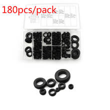 180pcs/pack Dia Panel Mount Hole Black Cable Hose Pipe Plastic Harness Protective Snap Bushing Grommet Waterproof Protect  2024 - buy cheap