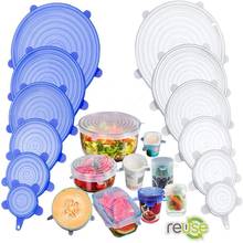 Tampas de silicone reutilizáveis para embalagens, para alimentos, reutilizáveis, manter os alimentos frescos, vácuo, stretch, tampas de silicone, capa de cozinha 2024 - compre barato