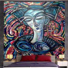 Boceto abstracto, producto nuevo, tapiz de pared de personaje, decoración Bohemia para el hogar, Hippie, Mandala, escena psicodélica, colchón 2024 - compra barato