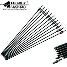 Linkboy Archery Mix Carbon Arrow Shafts 28/30 Inch Spine 600 ID6.2mm 90 Grain Point Compound Recurve Bow Longbow Hunting 2024 - buy cheap