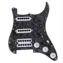 11.22 x 8.86'' 3-ply PVC Metal Guitar SSS Loaded Pickguard Black Pearl Color 2024 - buy cheap