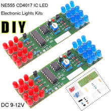 NE555 CD4017 IC LED Electronic Lights Kits Red Blue Dual-Color DIY Kit Strobe Electronic Suit Flashing Lights Components DIY 2024 - buy cheap