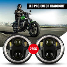 5.75'' H4 Motorcycle LED Headlight Halo Ring DRL Ange-eyes Hi/Low Beam For Harley Davidson/Dyna/Sportster/Heritage Springer 2024 - buy cheap