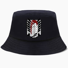 Japan Anime Attack On Titan Panama Bob Bucket Hats Summer Mens Panama Women Fisherman Hat Korean Black Caps Hip Hop Beach Cap 2024 - buy cheap