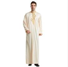 moroccan islamic jellaba arab men clothes abaya dress dubai thobe long sleeve muslim turkish abayas haramain pakistan man arabic 2024 - купить недорого
