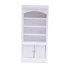 1Pc Wooden Furniture Modern White Doll House Wooden Living Room Book Cabinet bookshelf Cabinet Wardrobe 1:12 Dollhouse 2024 - buy cheap