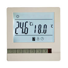 Termostato com tela lcd para sistema de aquecimento de piso, termostato e controlador de temperatura para embutir 2024 - compre barato