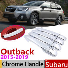 for Subaru Outback MK5 2012~2019 Chrome Door Handle Cover Car Accessories Stickers Trim Set 2013 2014 2015 2016 2017 2018 2024 - buy cheap