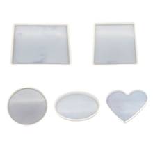 5 Pcs/set  DIY Crafts Making Epoxy Mold Coaster Silicone Resin Molds Round Square Rectangular Heart Oval Castings Mould 2024 - buy cheap