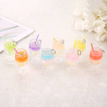 8 Pcs /Lot 45mm*20mm  Gradient Colors 3D resin Juice Glass Cocktail Glass drink Cup Diy Charms Jewelry Accessory 2024 - buy cheap