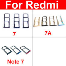 Memory SIM Card Tray Holder For Xiaomi Redmi Red Rice 7 7A Sim Card Reader For Redmi Note 7 Slot Socket Repair Replacement Parts 2024 - buy cheap