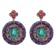 Zouchunfu Oorbellen Wholesale ZA New Resin Dangle Earrings Colorful Crystal Drop Earrings Fine Jewelry Accessories For Women 2024 - buy cheap