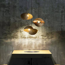 Luminária pendente de vime, decoração criativa de bambu para sala de jantar, cafeteira, país, cozinha 2024 - compre barato