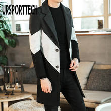 2020 New Autumn Winter Trench Coat Male Button Long Sleeve Fitness Clothing Fashion Warm Streetwear Men Long Coat Plus Size 3XL 2024 - buy cheap