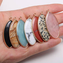 Natural Stone Agates Pendants Horse Eye Shape exquisite Charm for Jewelry Making Diy earring necklace Bracelet accessories 2024 - buy cheap